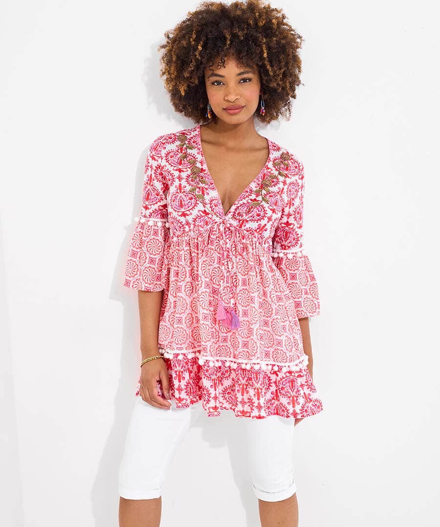 Pretty In Pink Printed Cotton Tunic