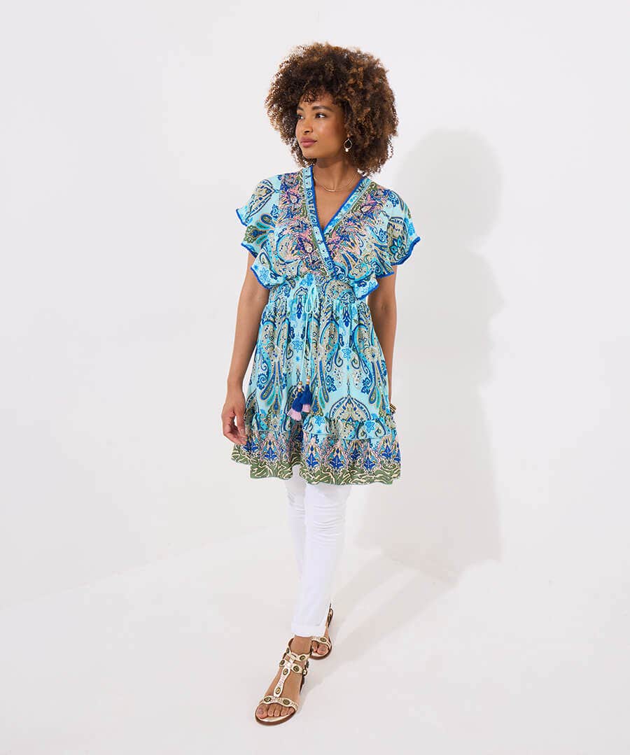Ophelia Printed And Embroidered Tunic