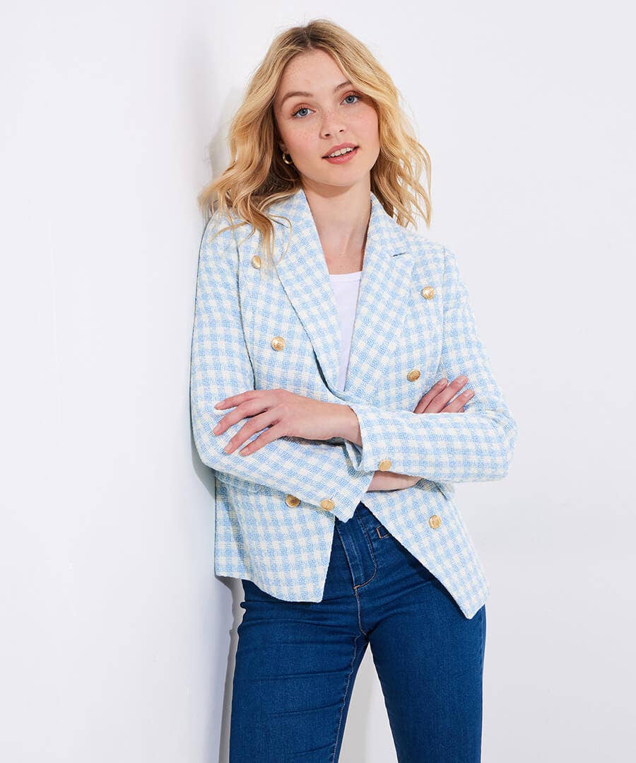 Joyful Check Blazer