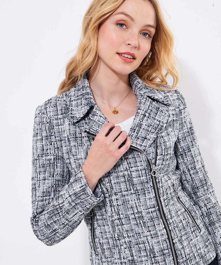 Lara Tweed Biker Jacket