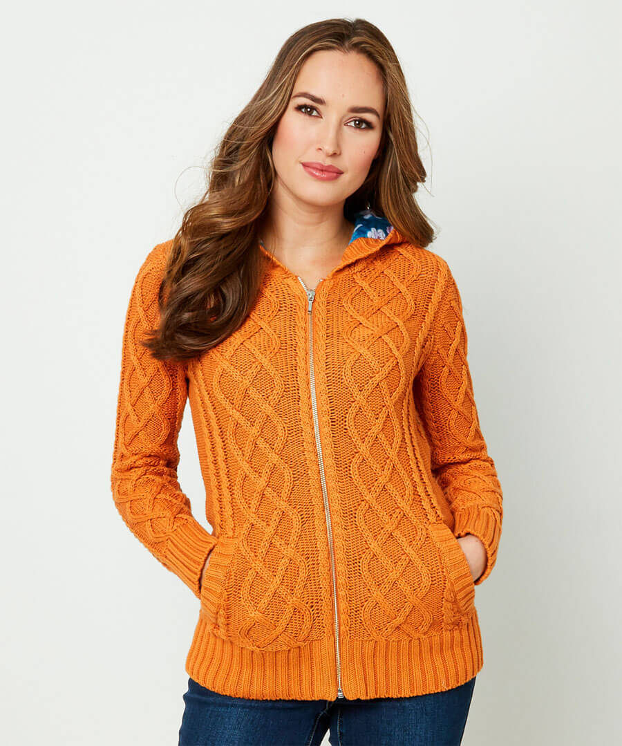 Funky Cable Knit Hood Knitwear Joe Browns Official Site