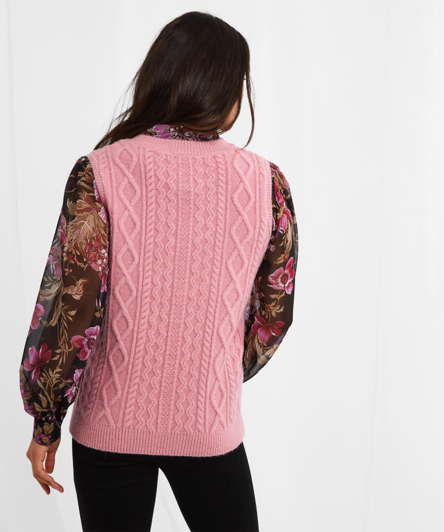 Delicate Cable Knit Vest Women's Knitwear Joe Browns