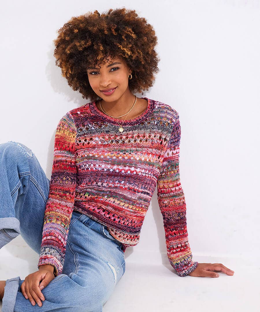 Boho Days Open Knit Long Sleeve Jumper