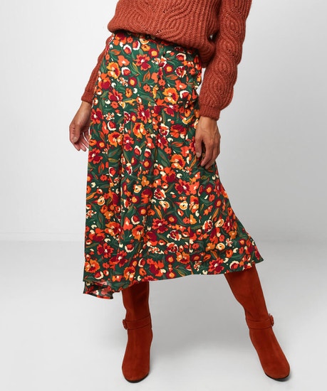 Autumnal Floral Skirt