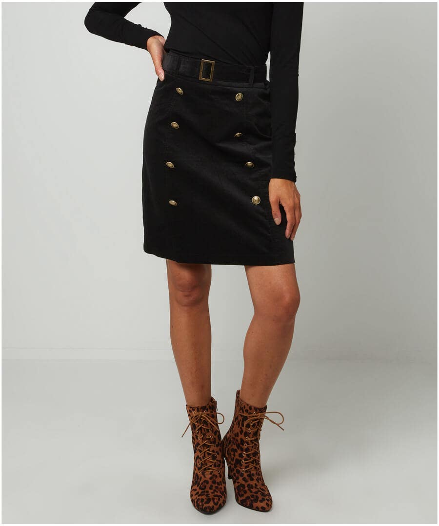 Military Style Moleskin Skirt