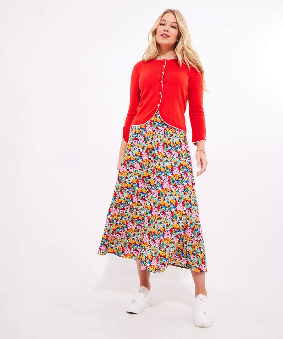 Floral Fancy Printed Maxi Skirt