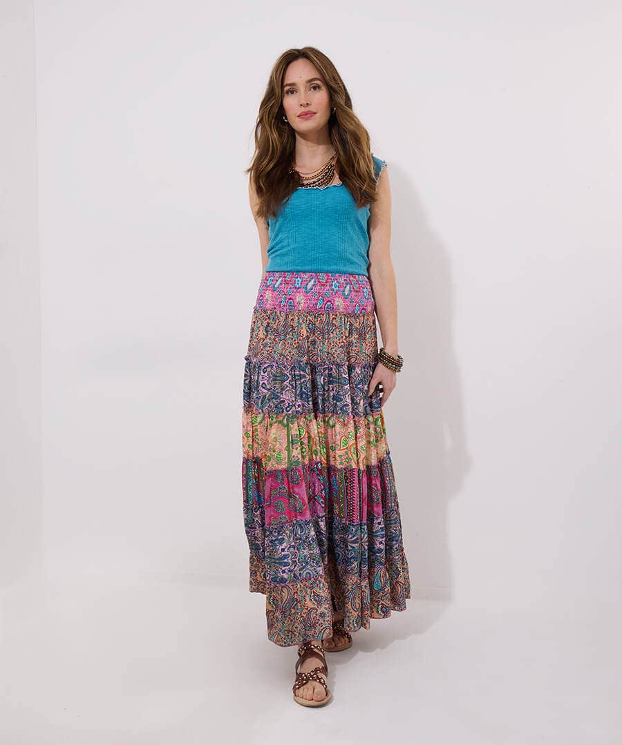 Bohemian Nights Tiered Maxi Skirt