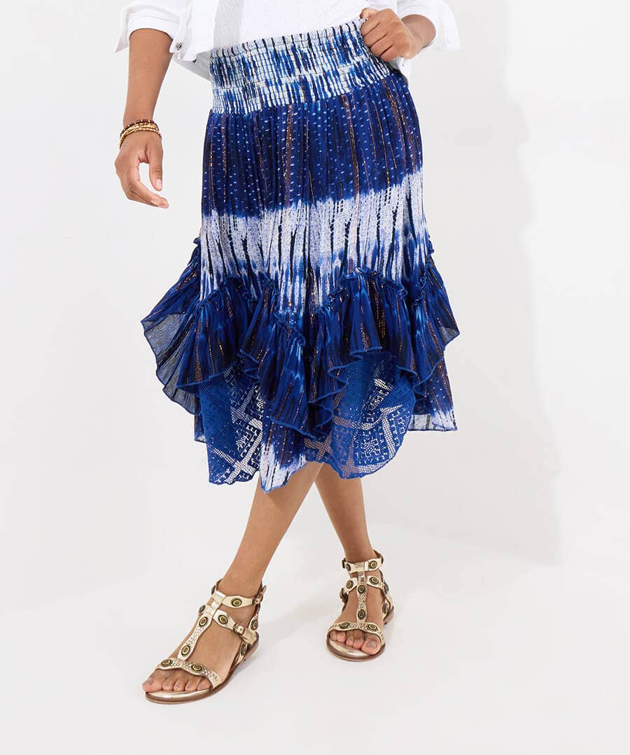 Ocean Blues Tie-Dye Cut-About Skirt