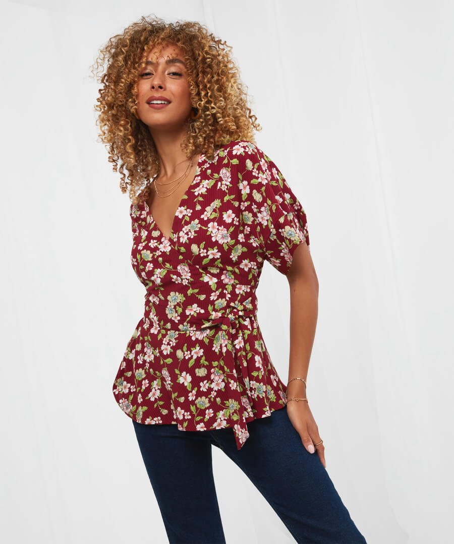 Divine Floral Wrap Top | Women's Tops & Tees | Joe Browns