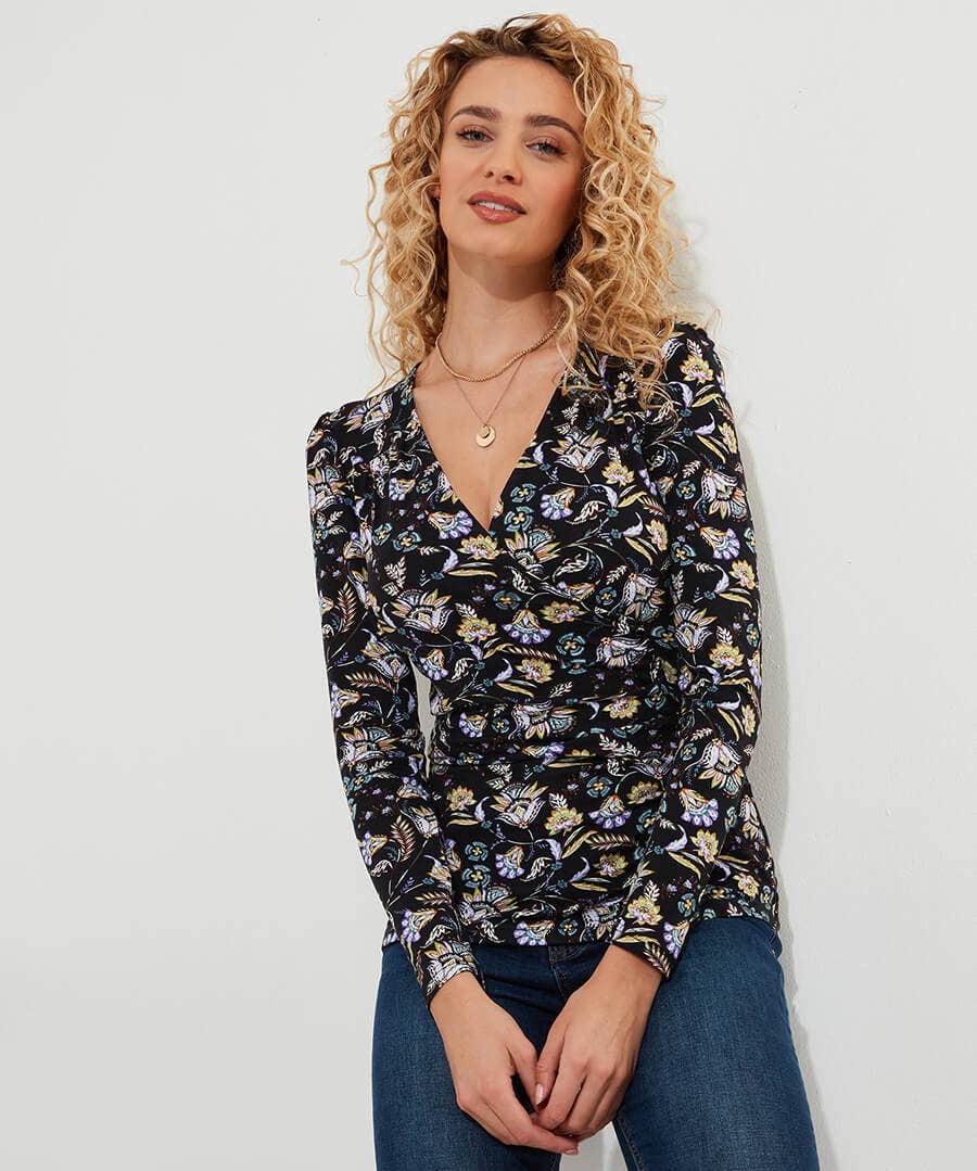 Aria Jersey Wrap Top