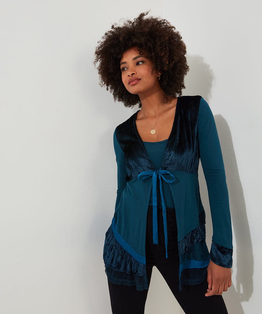 Valerie Velour Cutabout Top