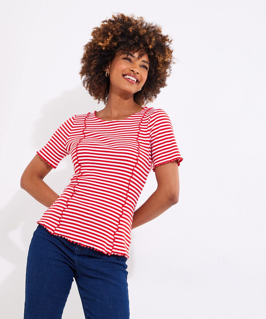 All The Stripes Short Sleeve Jersey Top