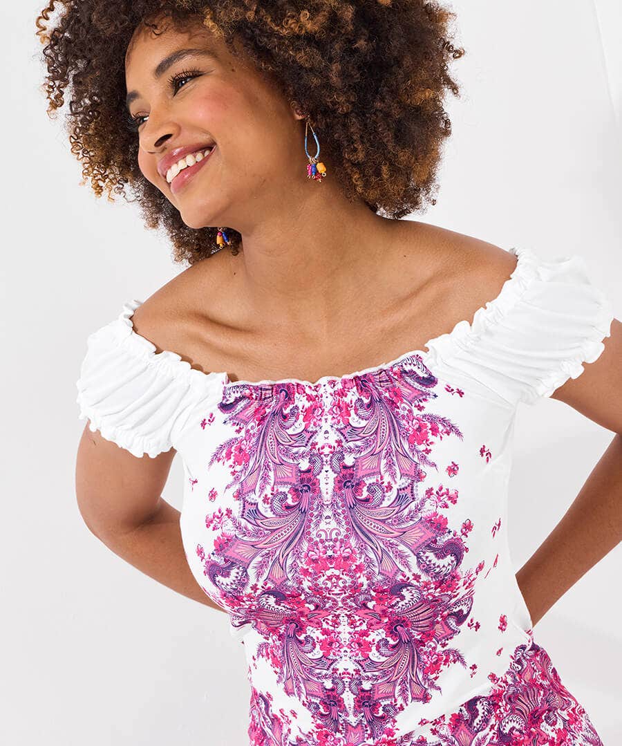 Pretty In Pink Boho Jersey Top