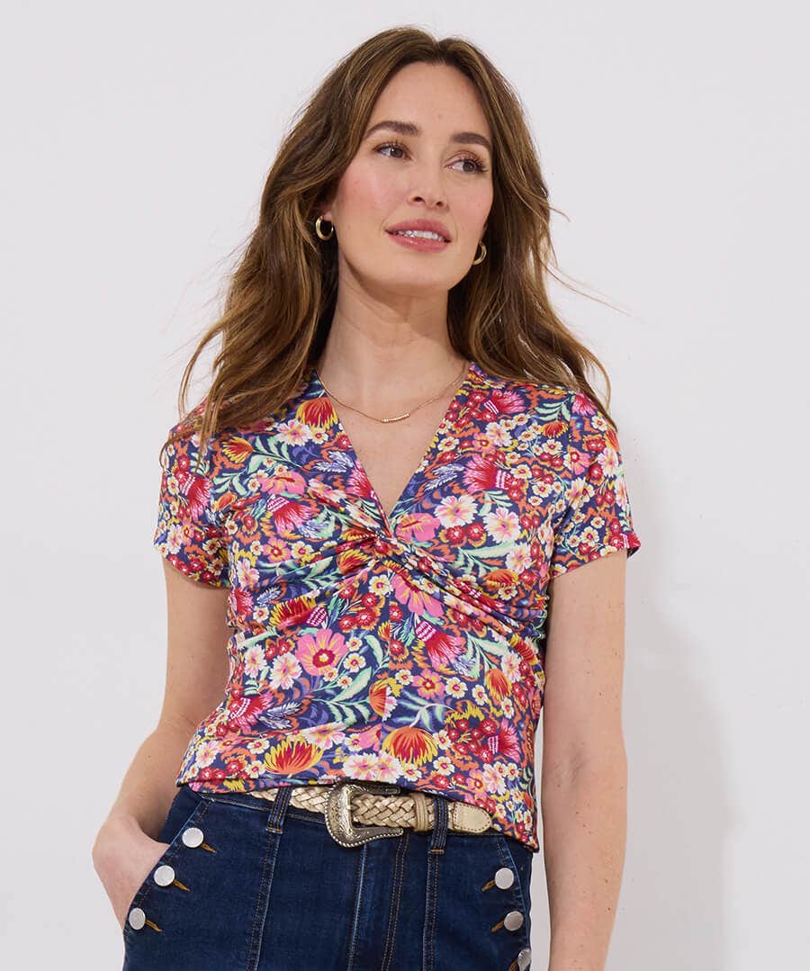 Florence Knot Front Jersey Top