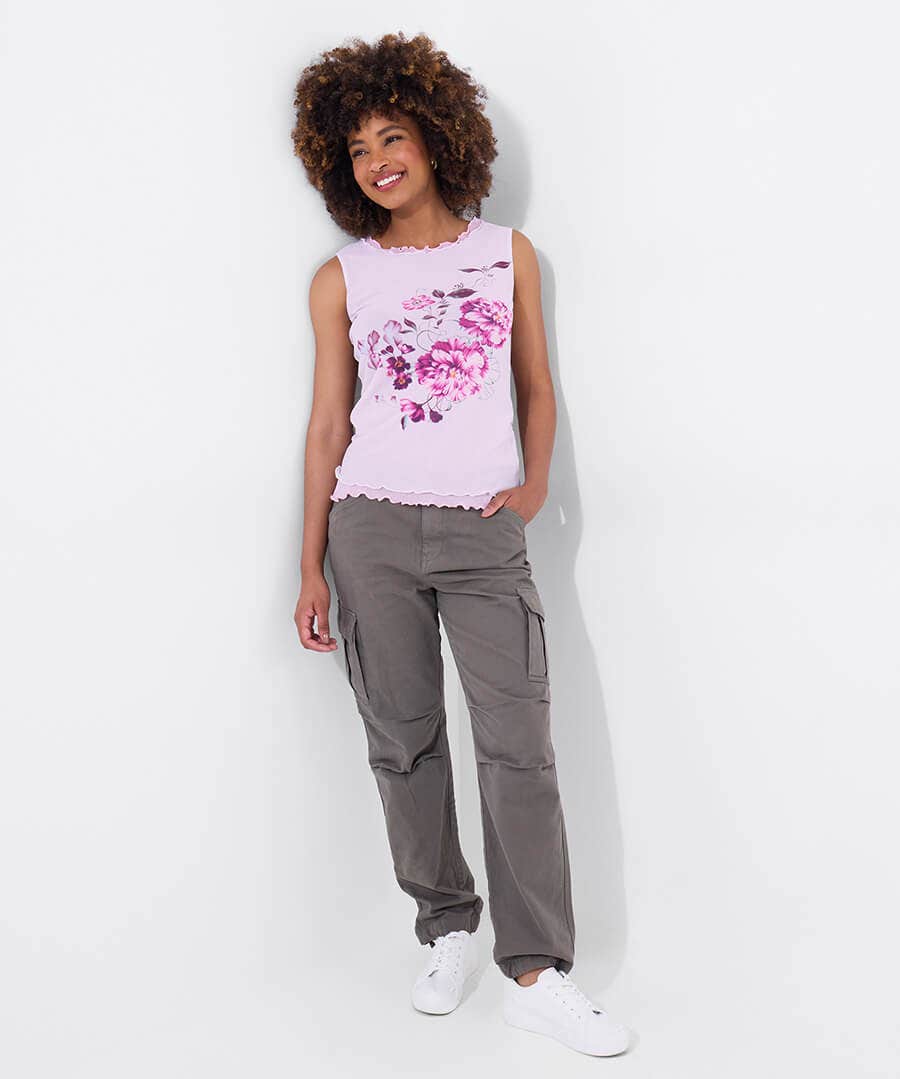 Summer Bloom Layered Mesh Vest