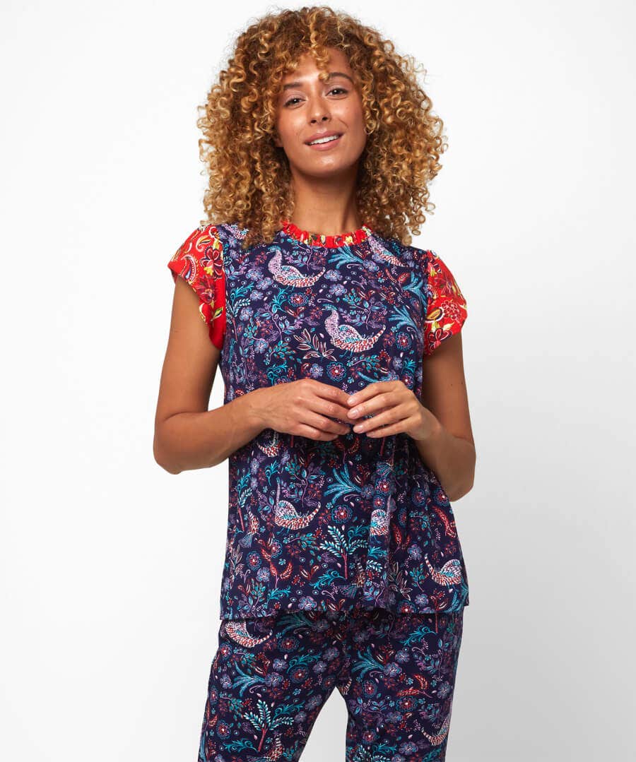 Peacock Shirred PJ T-Shirt