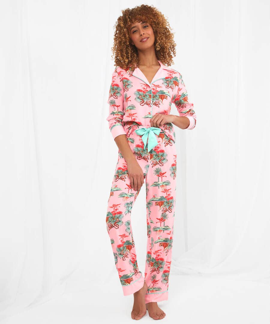 Boutique Tiger Print PJ Shirt