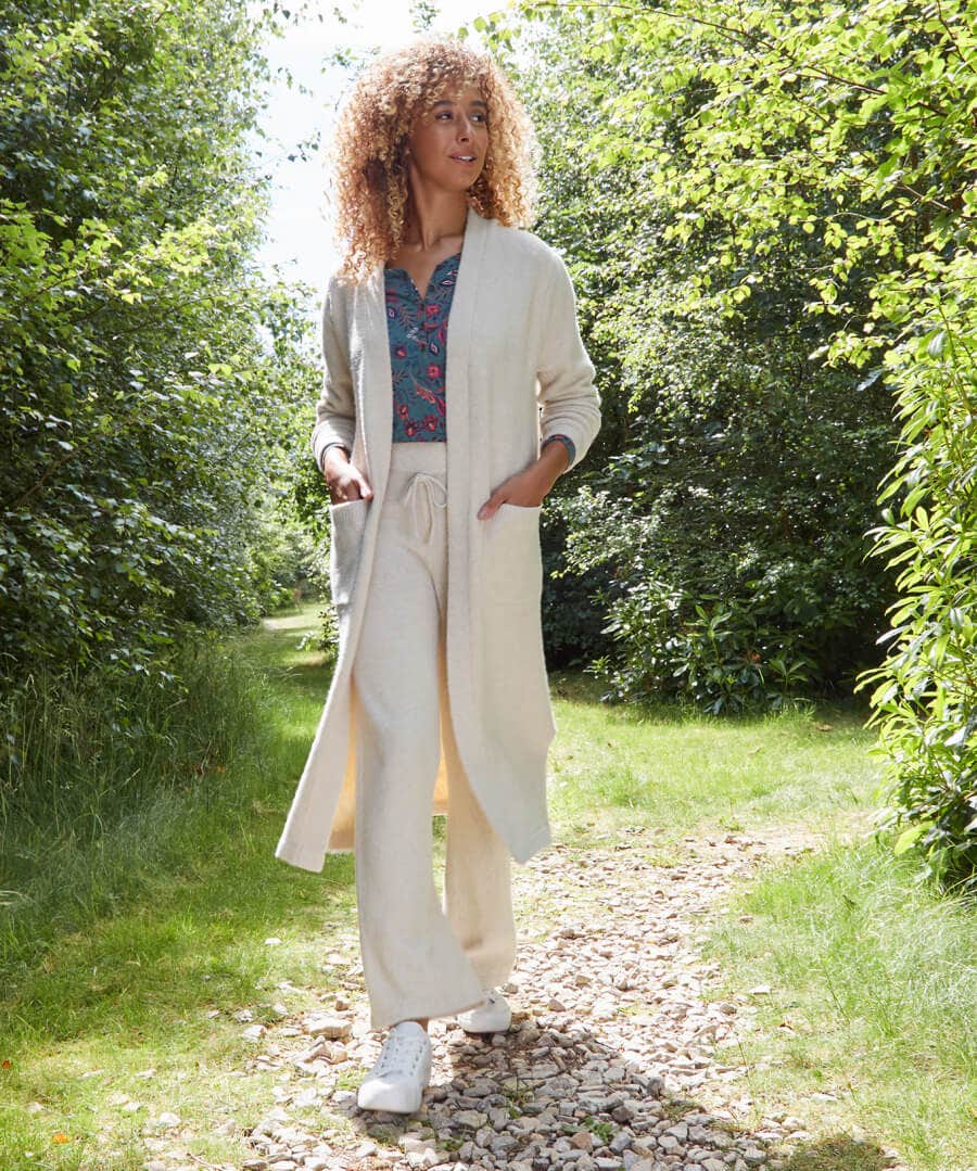 Long cardigan with side slits top