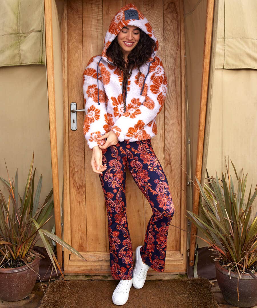 Floral hotsell flared trousers