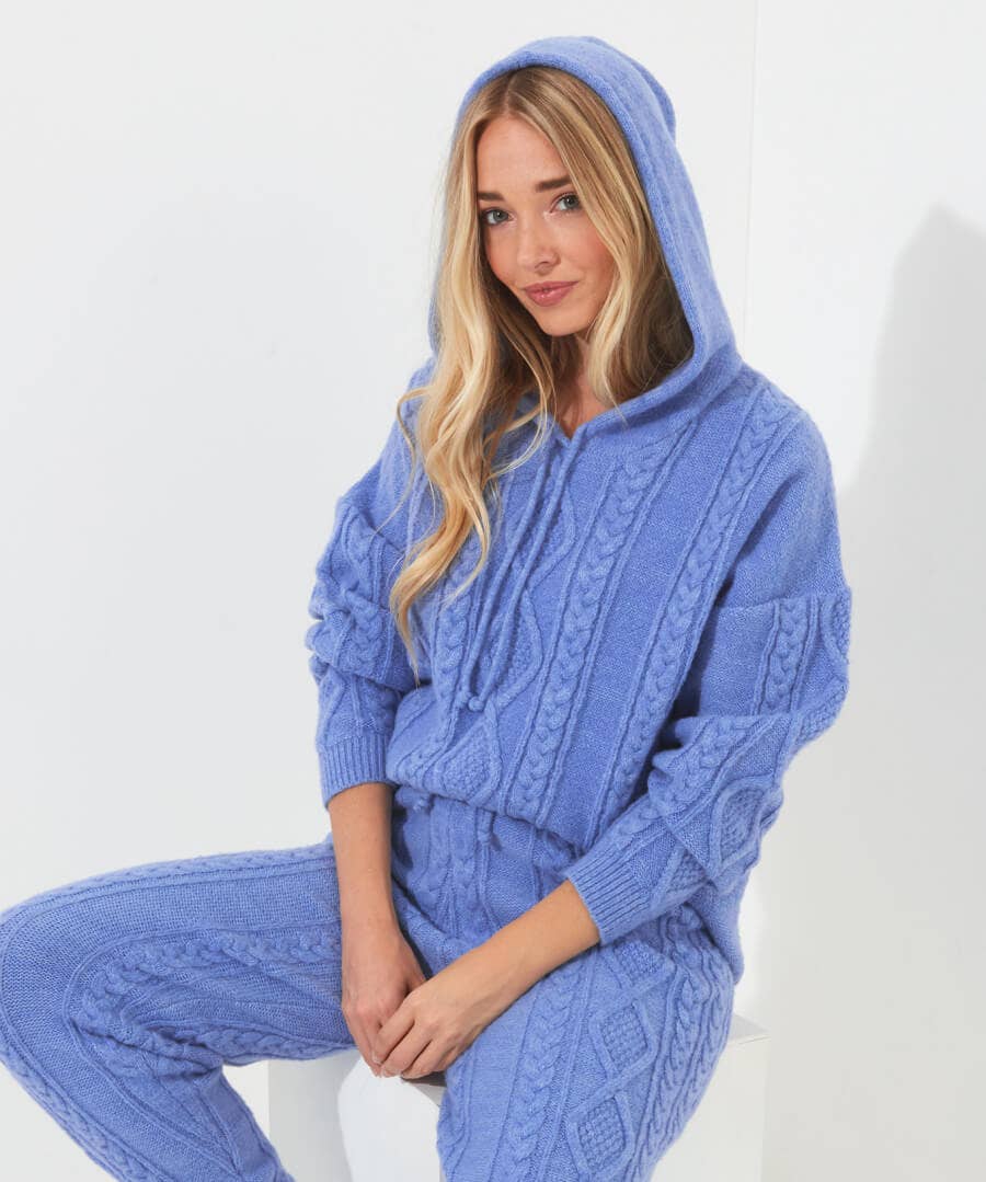 Sloe Joes Cable Knit Hoody Womens Nightwear Joe Browns