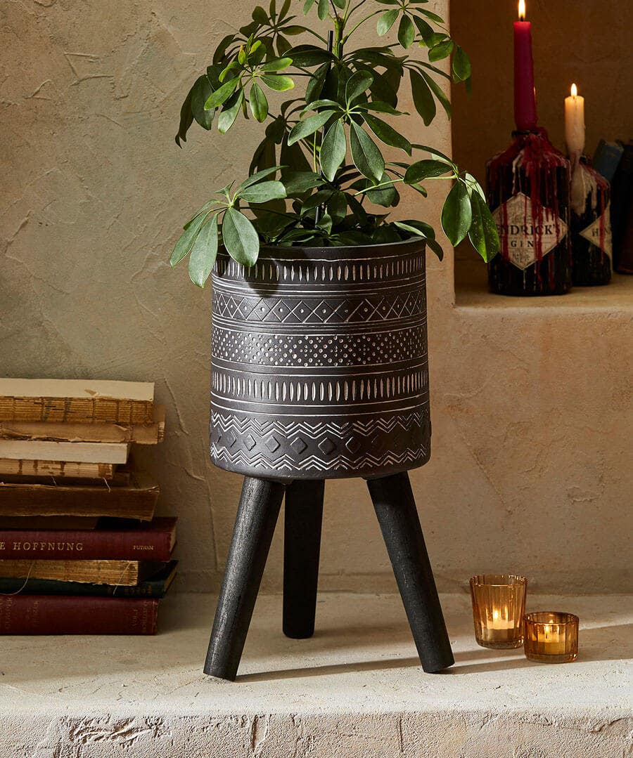 Planter With Wooden Legs