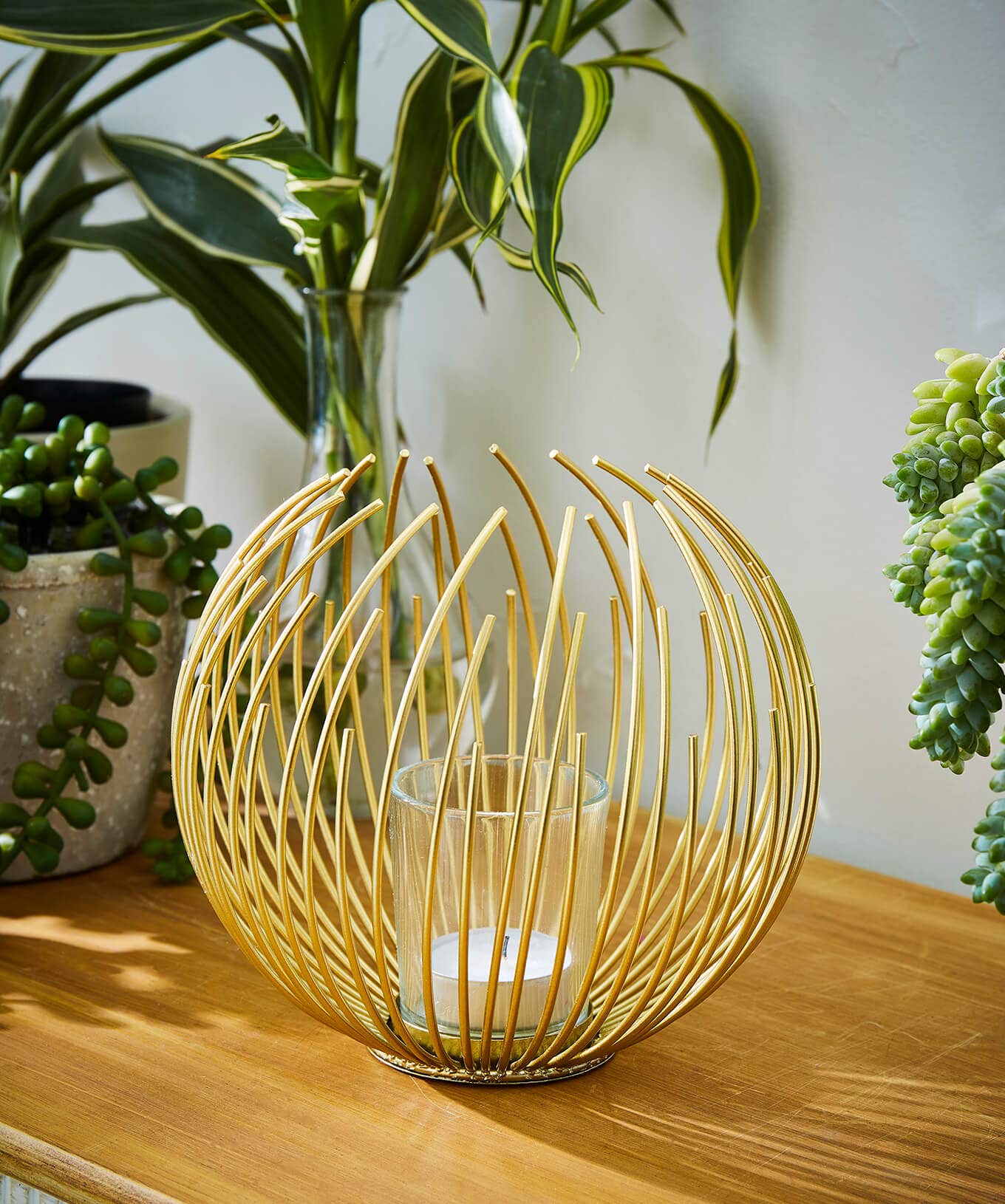 Gold Blossom Tealight Holder