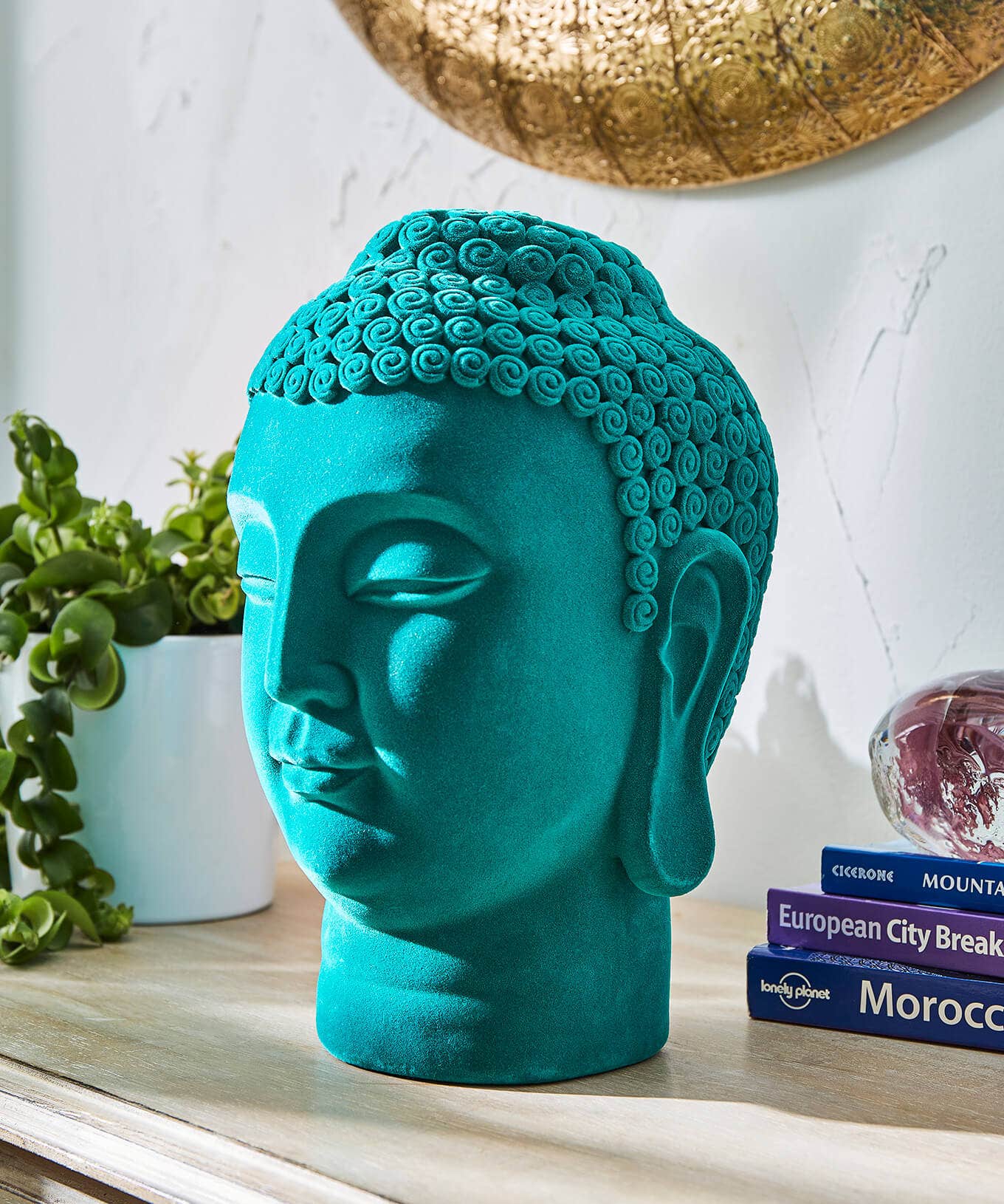 Fabulous Flocked Buddha Head Deco