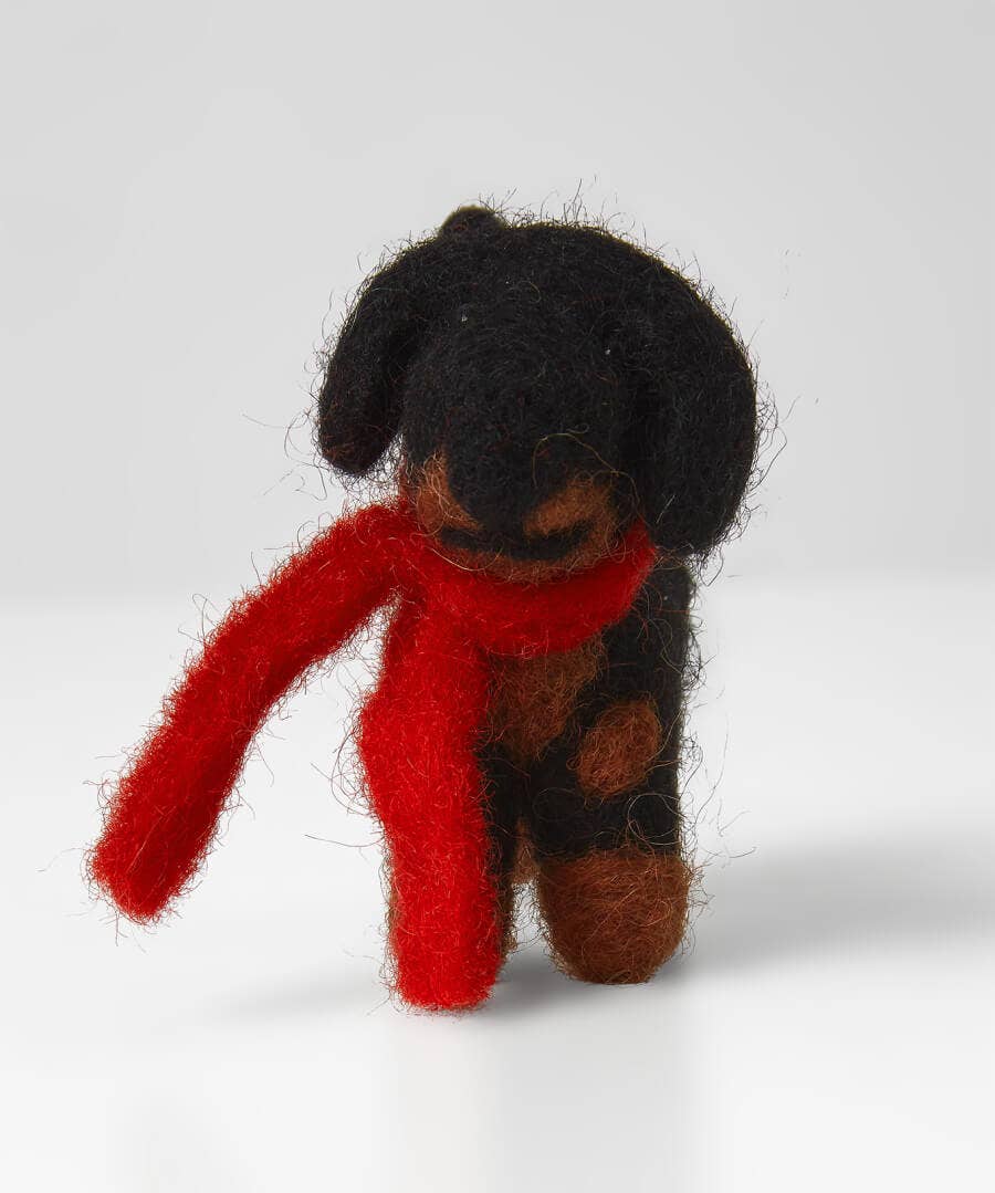 Daschund Felt Keyring