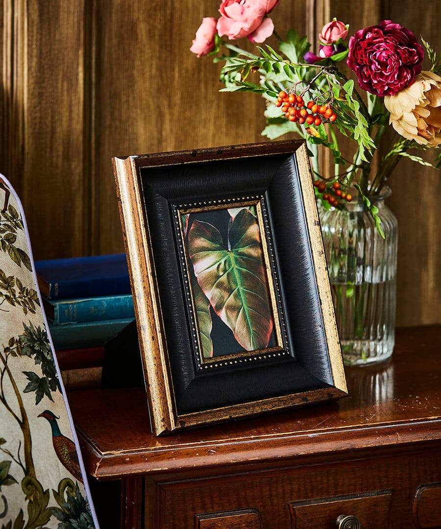 Black and Gold Beautifully Beaded Photo Frame