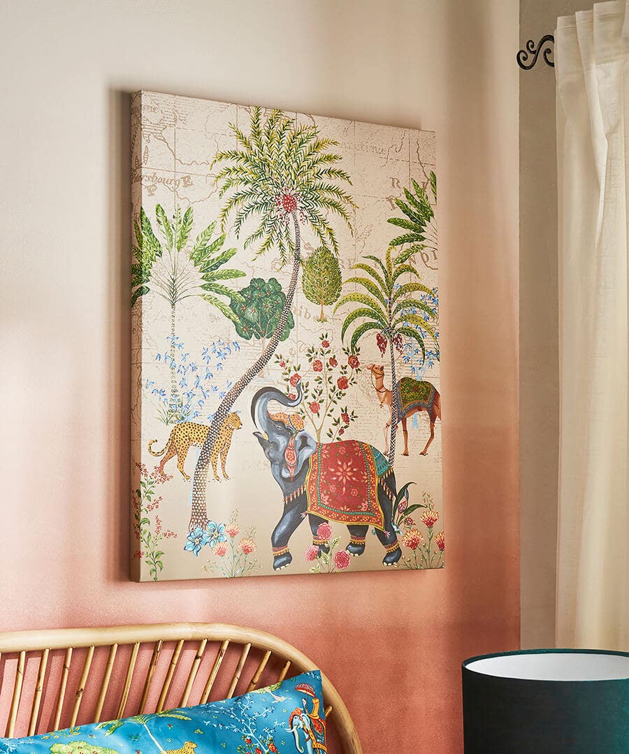 Wonderful Wanderlust Elephant Canvas Artwork