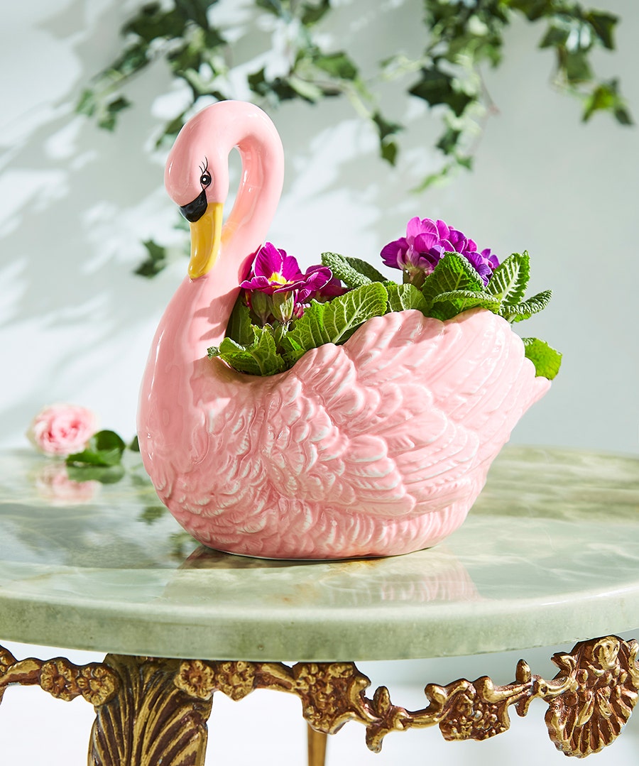 Poised Pink Swan Storage Bowl