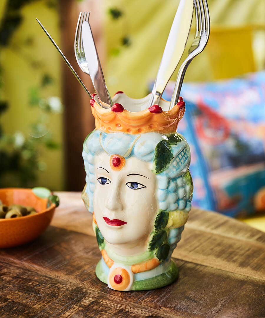 Sicilian Queen's Head Storage Pot