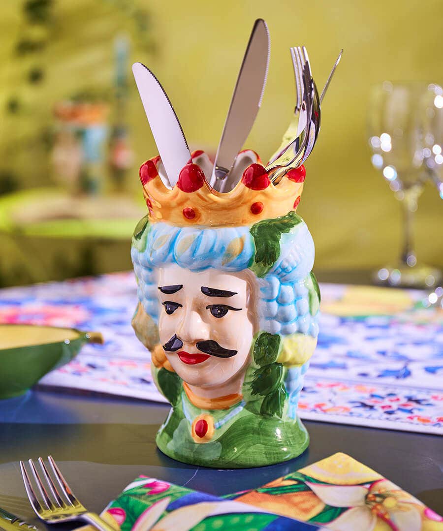 Sicilian King's Head Storage Pot