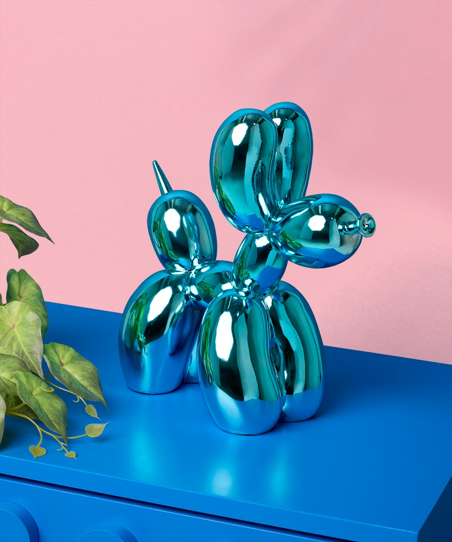 Electric Blue Balloon Dog Ornament