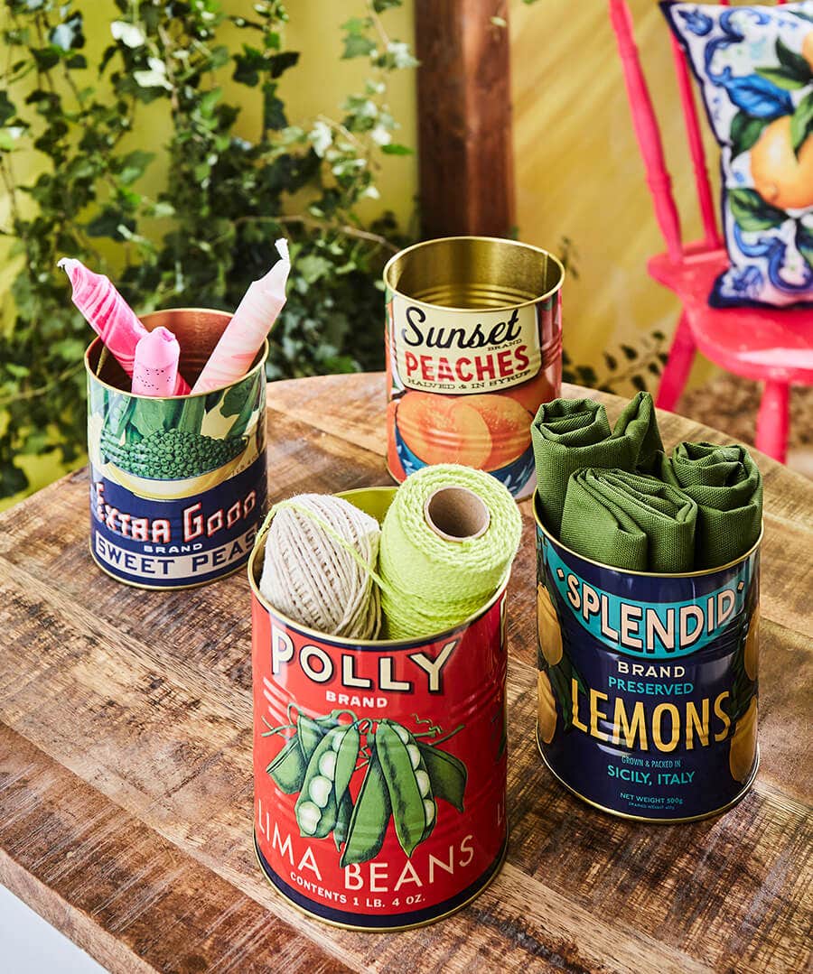 Fruit And Veg Storage Tins Set Of 4