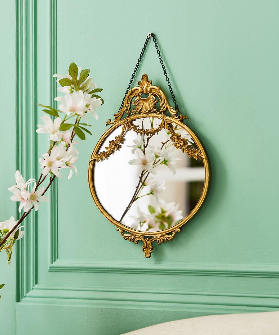 Ornate Gold Hanging Mirror