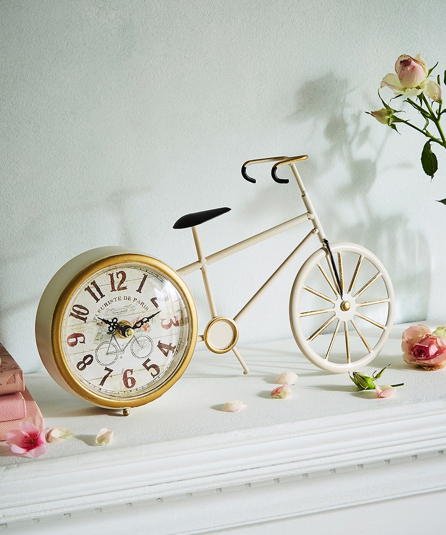 Rustic Cottage Bicycle Clock