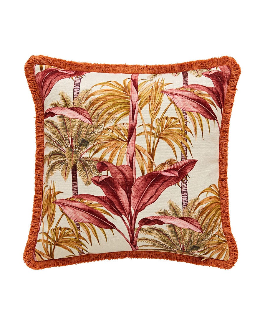 Truly Tropical Reversible Fringe Cushion