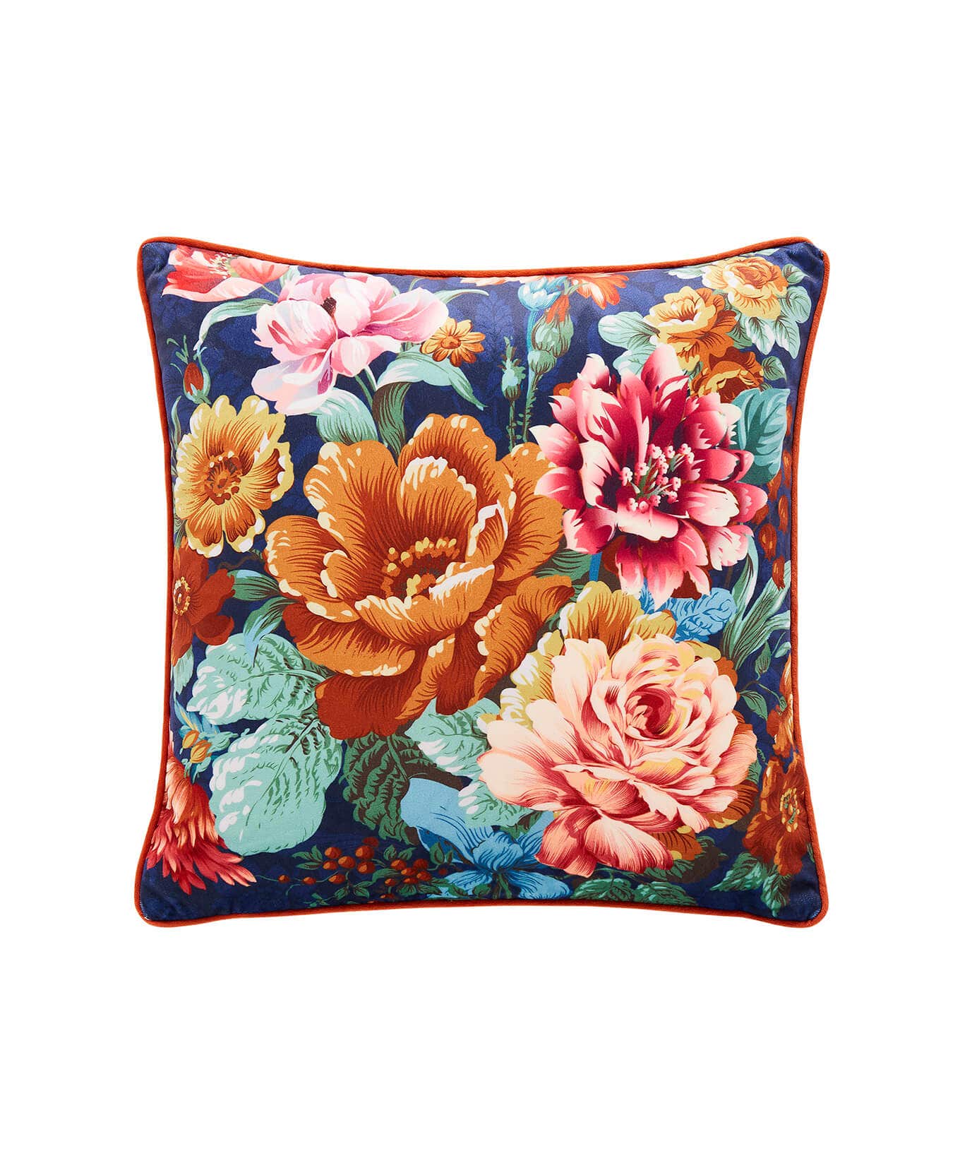 Floral Stripe Reversible Cushion