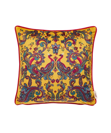 Perfectly Placed Peacock Revesrible Cushion