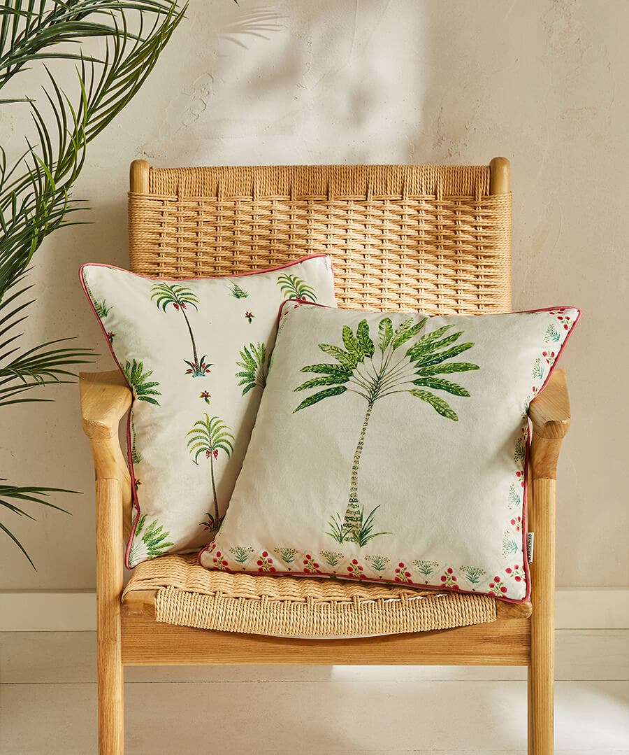Wanderlust Palm Tree Reversible Cushion