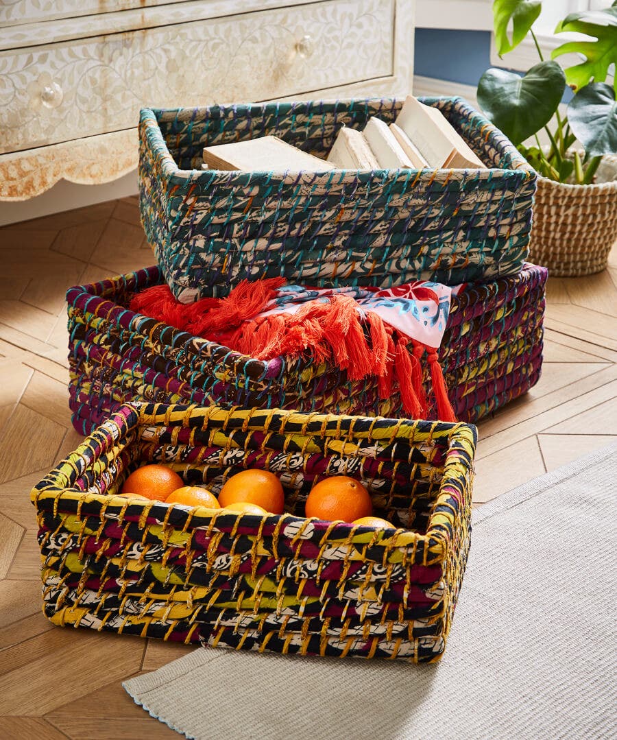 Joe Browns Set Of 3 Notable Nesting Baskets