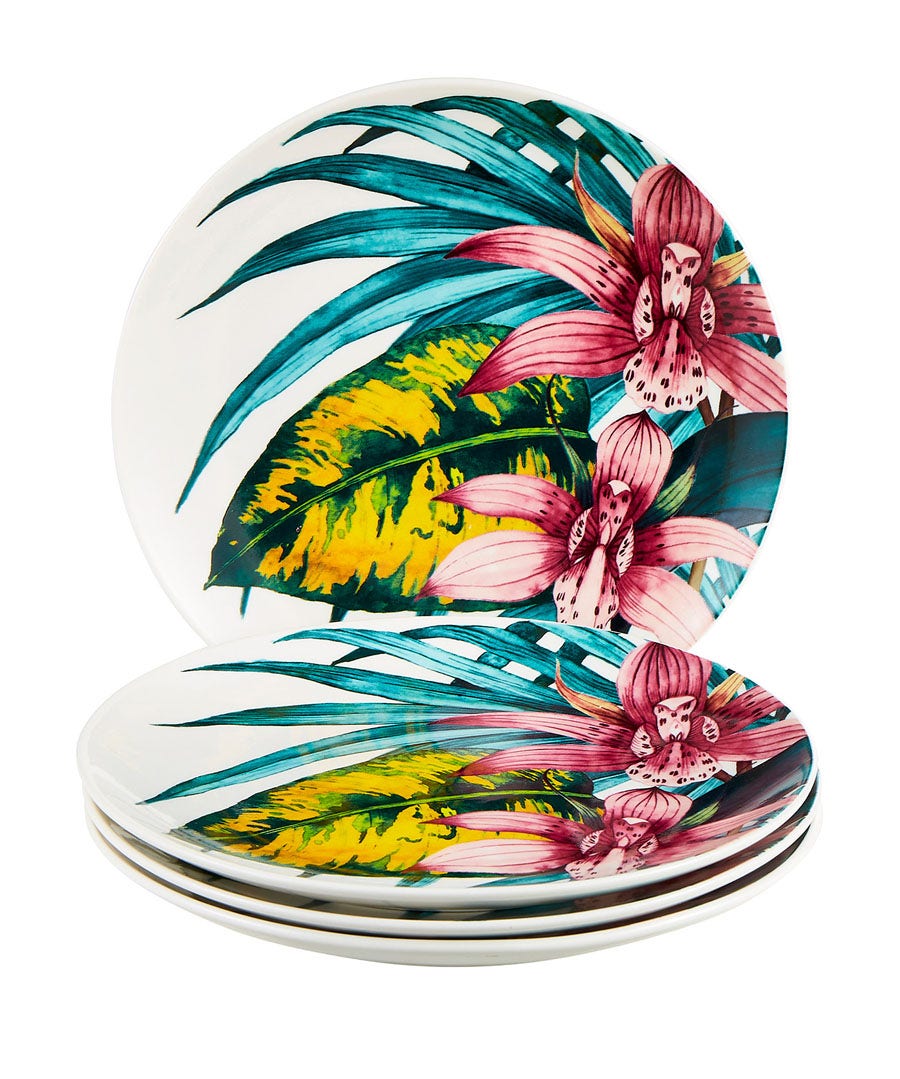 Truly Tropical Set Of 4 Side Plates