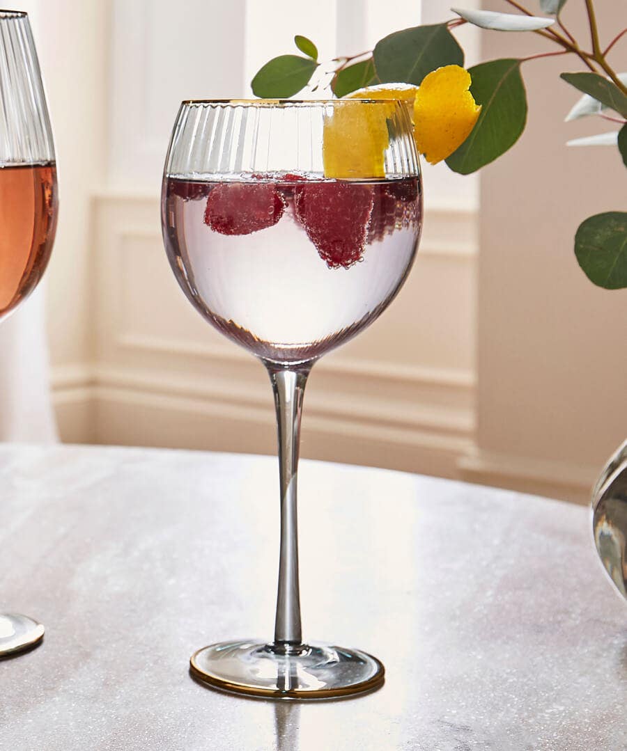 Set Of 4 Elegant Smokey Grey Glasses