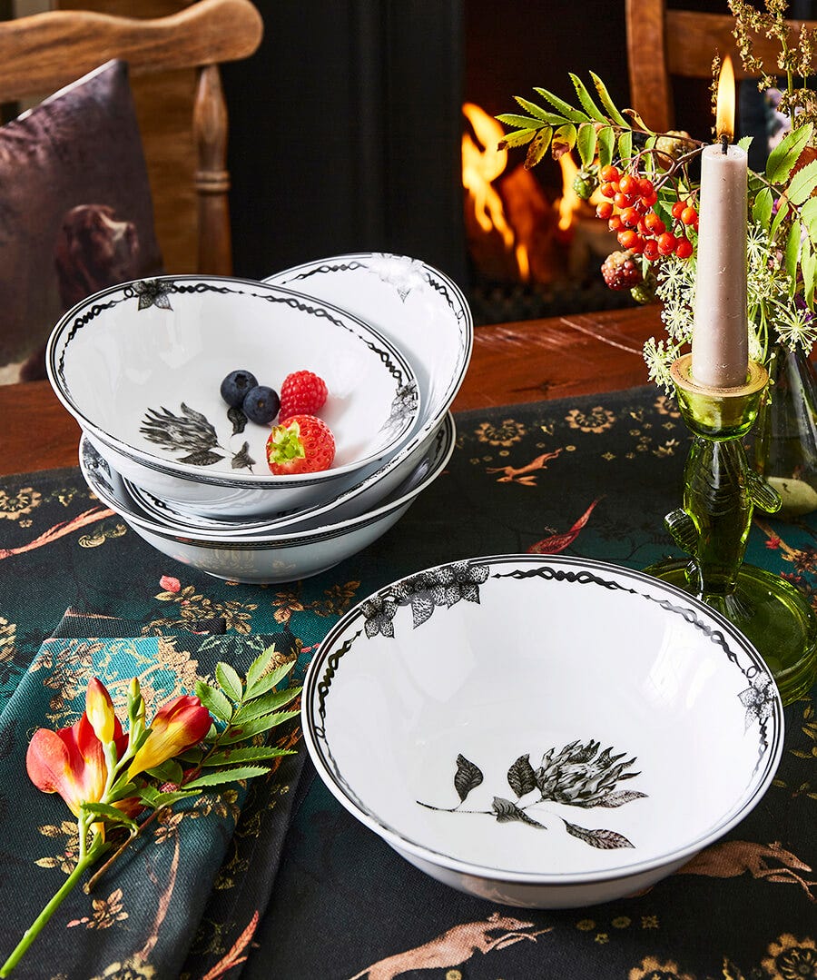 Magnificent Monochrome Floral Bowls