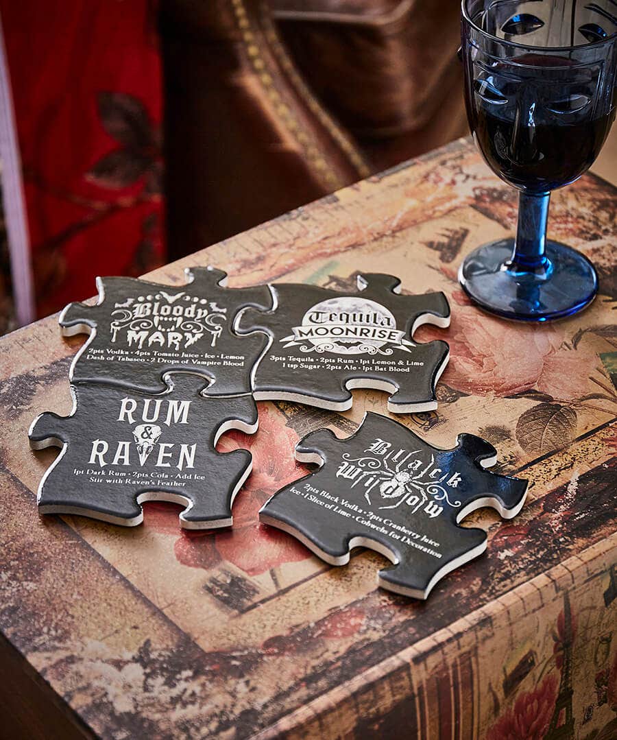 Gothic Cocktails Jigsaw Coaster Set