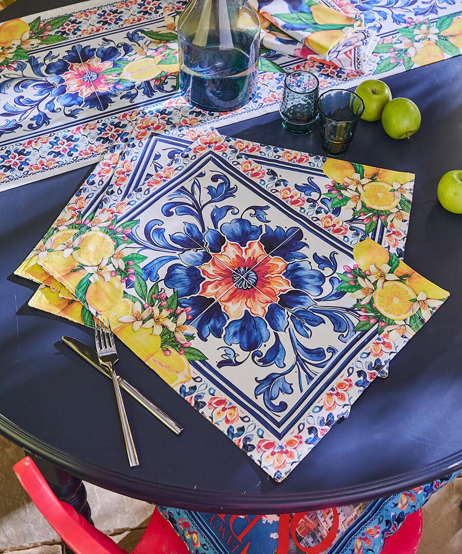 Lovely Lemon Tile 4 Pack Of Placemats