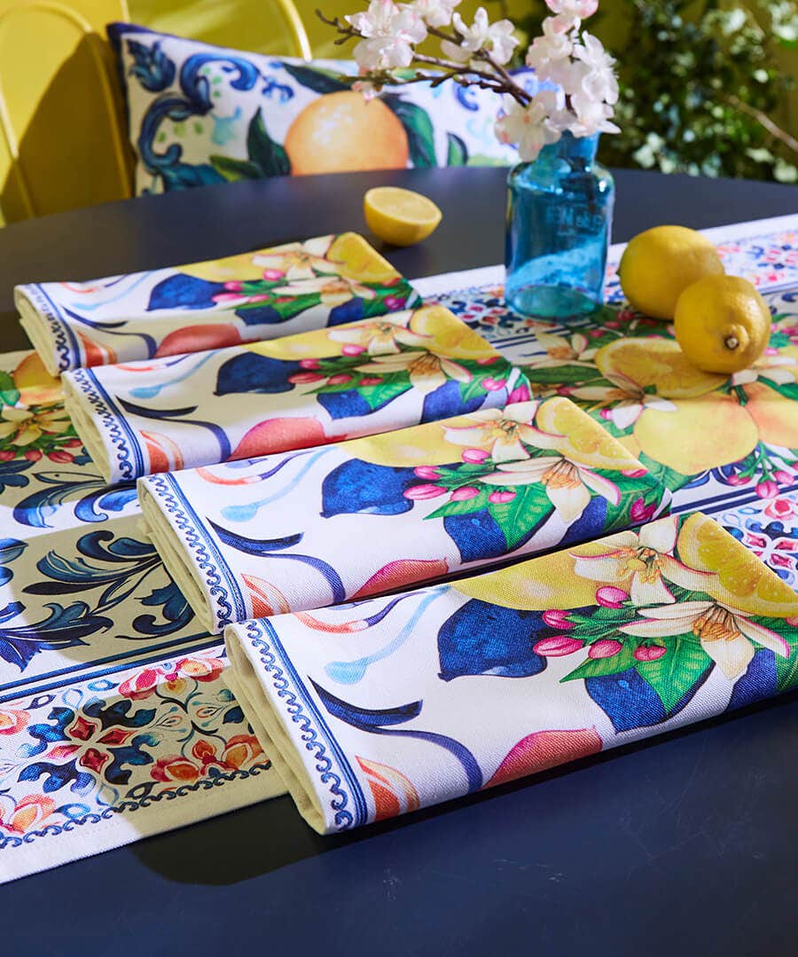 Lovely Lemon Tile 4 Pack Of Napkins