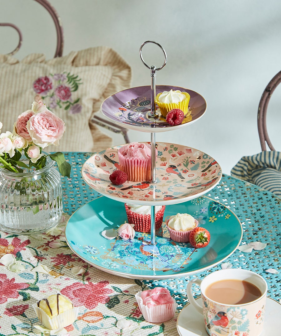 Dainty Birdy Triple Cake Stand