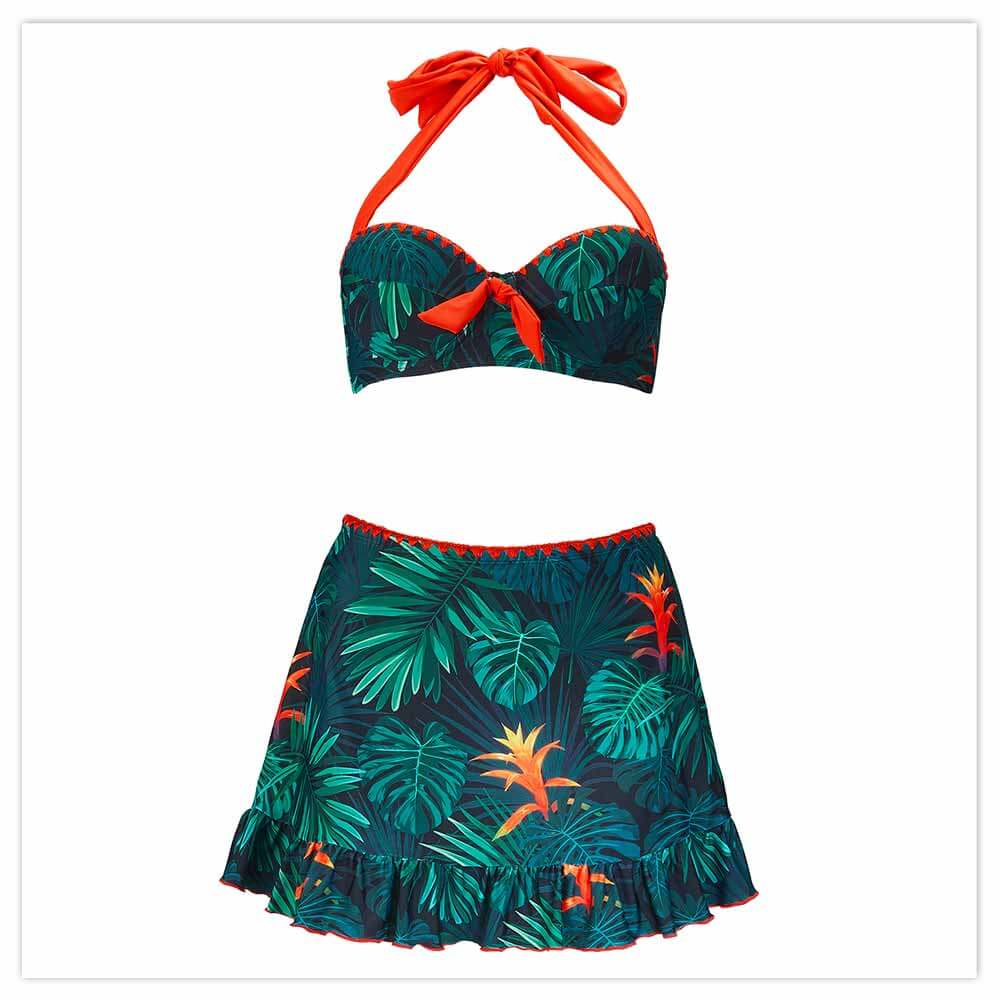 Vintage Palm Skirt Bikini